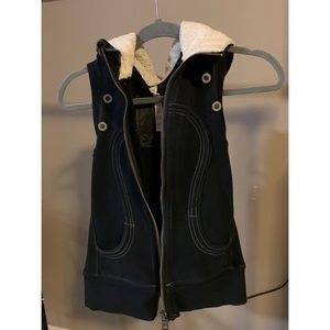 Black Lululemon vest with soft hood